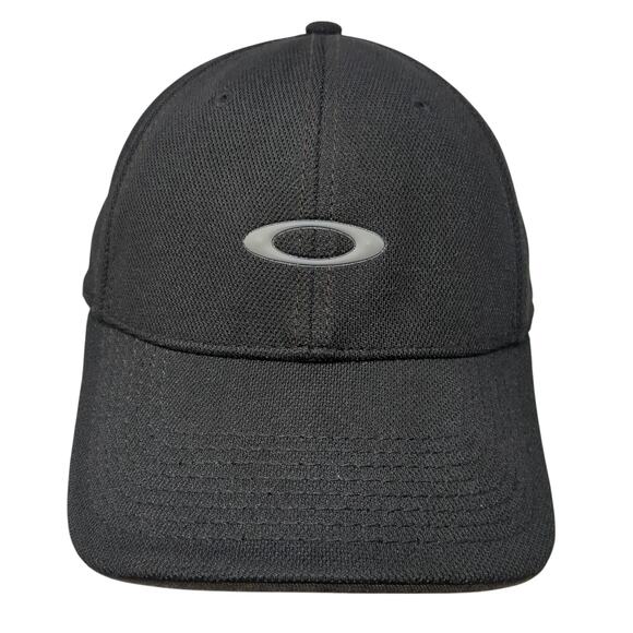 Oakley Fitted Baseball Cap Black One Size Embroidered Lightweight Vented Holes - Picture 1 of 9